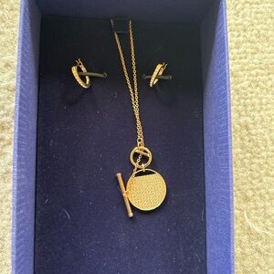 Swarovski rose gold Necklace and Earring Set